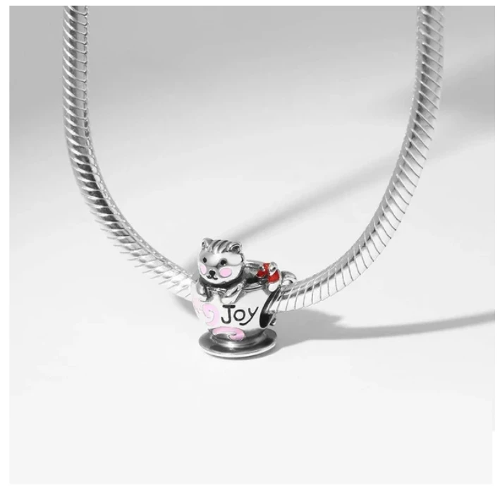 925 Silver Cute Little Dog Panda Penguin Hummingbird Lion Elephant Animal Charm Bracelet For Women DIY Jewelry Accessories Gift