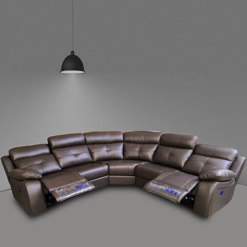 

Private Seat Pie Smart Cabin Reclining Chair Seat AV Room Home Cinema Electric Combination Film And Television Hall Leather Sofa