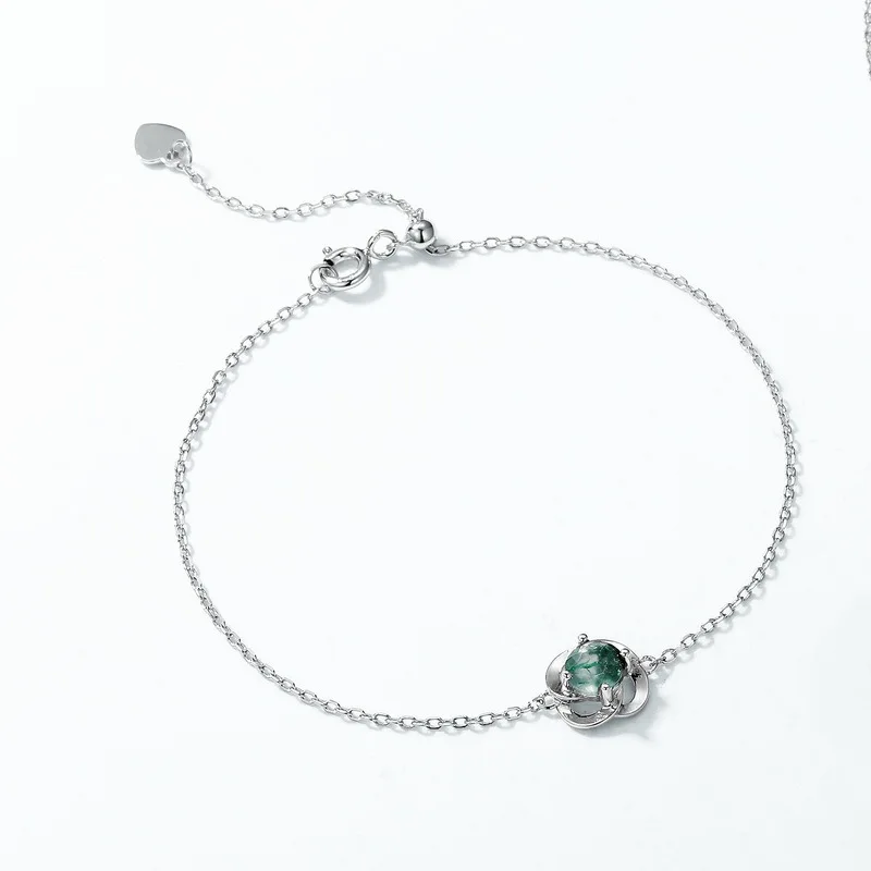 سوار طحلب أخضر بأربع أوراق البرسيم للنساء، سوار ذهب عيار 18 قيراط PT950 مطلي بالفضة والبلاتينية مكون من 7 طبقات، مجوهرات متخصصة