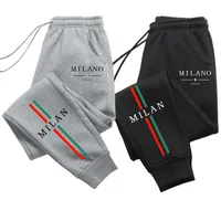Italy Milan Printed Sweatpants for Women Four Season Home Outdoor Casual Sports Jogger Pants Ladies Urban Trend Loose Trousers