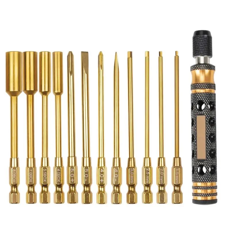 ABCA-For FPV Drone Repair Tool Set 13Pcs- Hex Screw Driver Included For Racing Drone Helicopter Car Boat RC Models