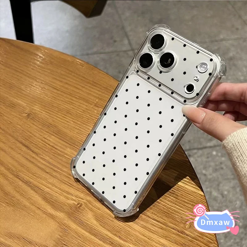Простой черный чехол в горошек для Vivo Y33 Y32 Y31 Y31D Y30 Y29 Y29T Y29S Y28S Y27S Y22S Y21 Y21S Y21A Y21T Y21G Y21E.