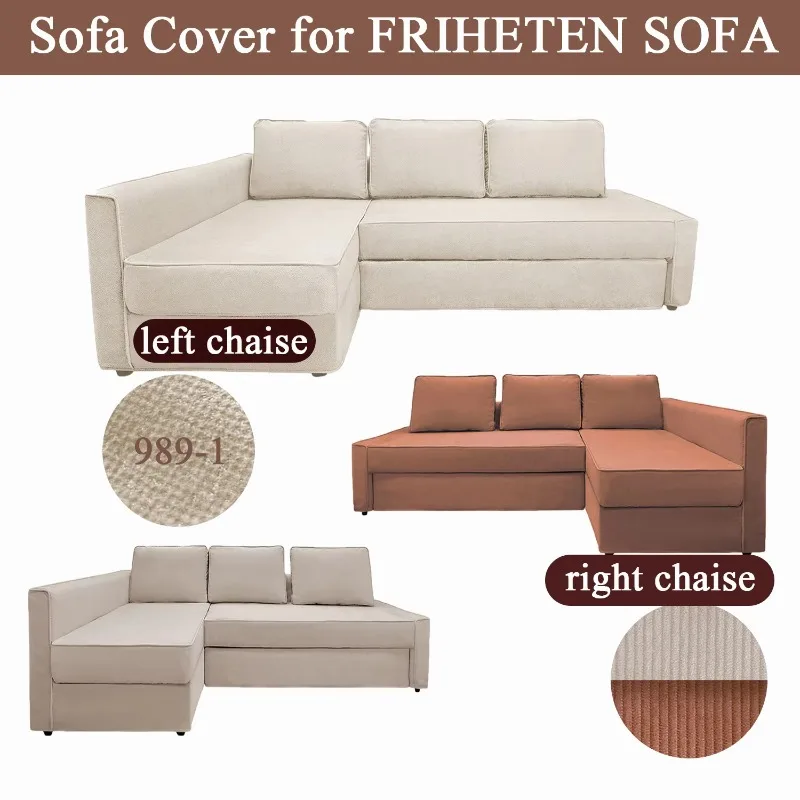 L-Shaped Chaise Lounge Sofa Protective Cover, Slipcover for FRIHETEN Sofa