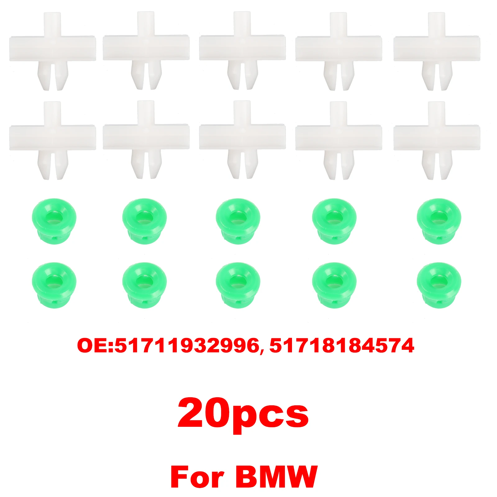 20PCS Door Body Trim Moulding Clip Clamp Set For BMW E34 525i 525iT 530i 535i 540i M5 51131946258 51711932996 Car Accessories view 2