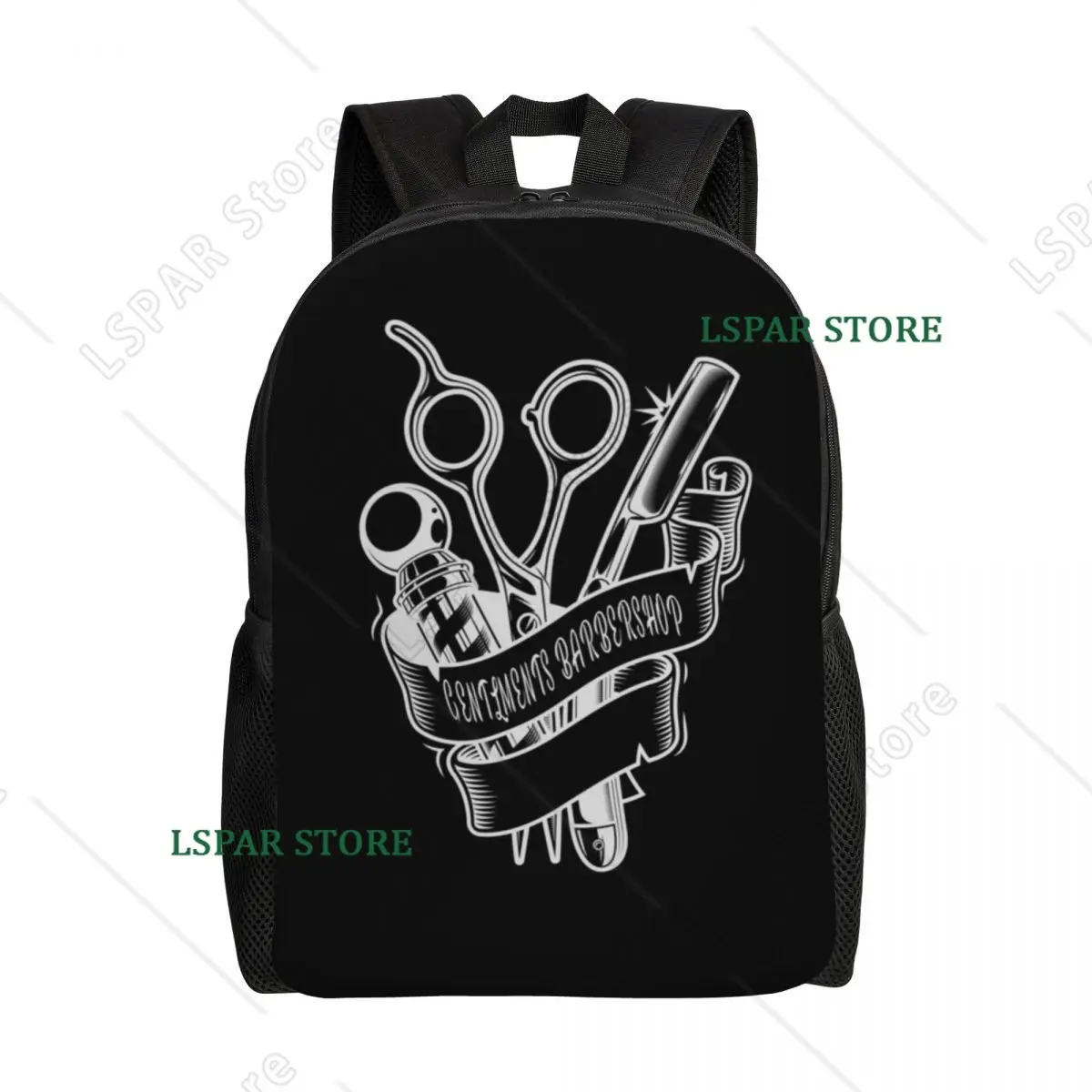 Personalized Gentlemens Barbershop Backpacks Men Women Fashion Bookbag for School College Hairdresser Barber Tools Bags