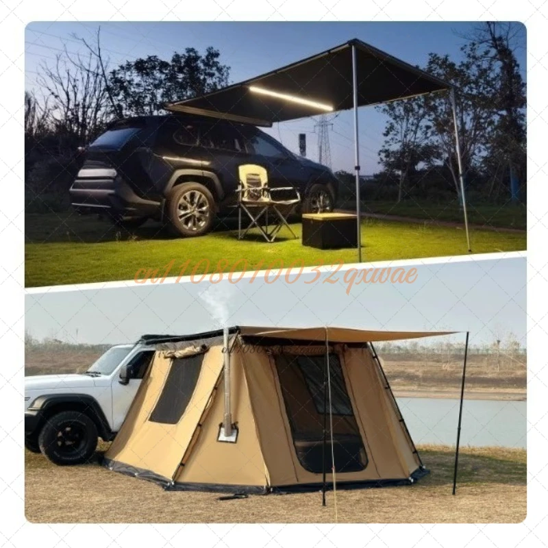 Outdoor Vinyl Car Side Tent Canopy Tent Side Tent Off-road Awning Camping House Car Rain Protection Sun Hard Shell