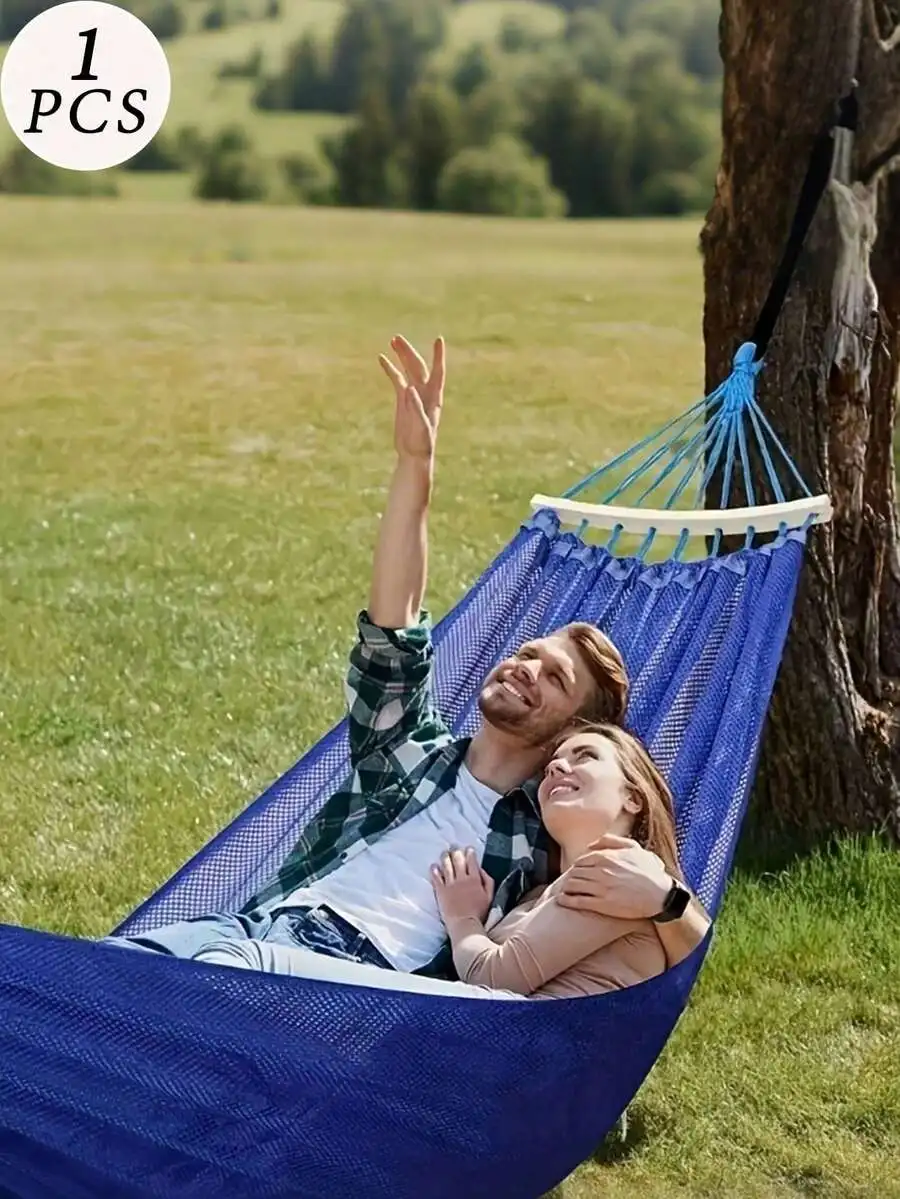 1 Piece Summer Ice Hammock - Double Wide With Storage Bag, Portable Anti-Rolling Design, Breathable Mesh For Outdoor Camping, Tr