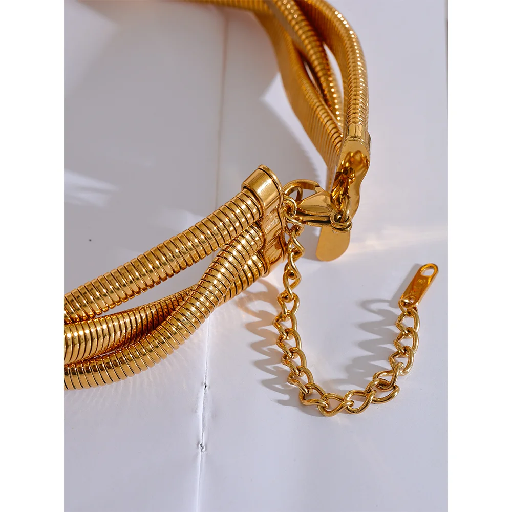 Yhpup Trendy Stainless Steel Chain Weave Thick Torques Punk Metal Statement Choker Necklace Attractive Fashion Jewelry
