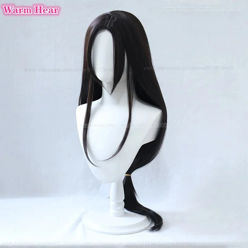 x;3,f6'b7\g, Lockhart Cosplay Wig Anime 90cm Black Brown Long Straight Tifa Heat Resistant Hair Halloween P5;h7'b8\f,4/ view 5