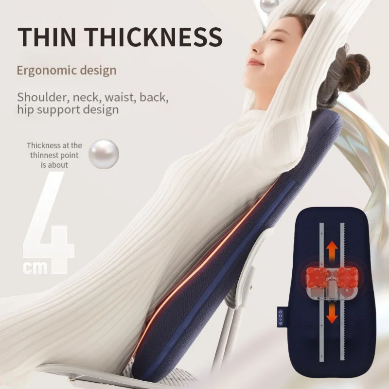 Electric Shiatsu Back Massager with Heat Full Body Kneading Neck Shoulder Spot Massage Cushion for Home & Office Use Relaxation