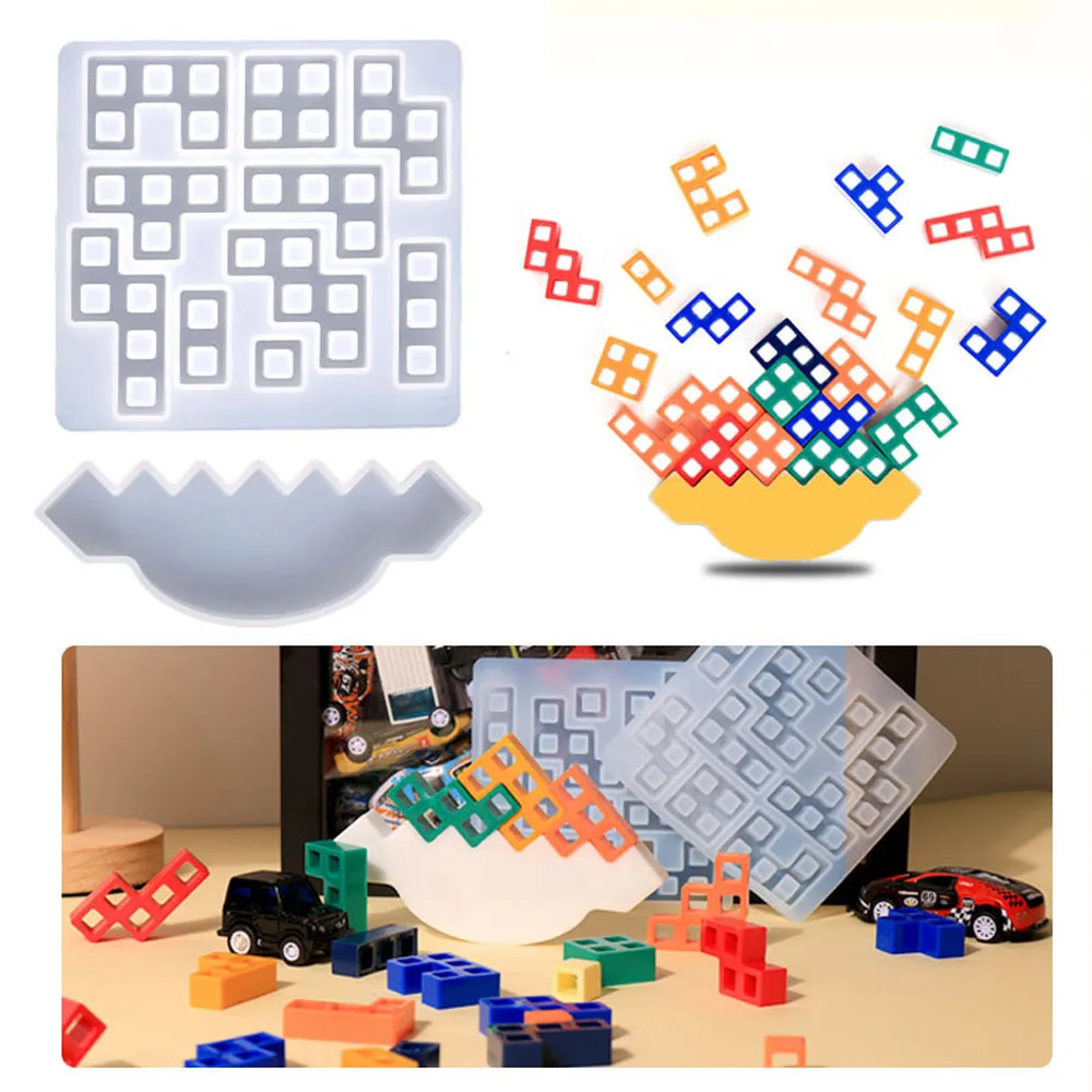 

Puzzle Building Blocks Toy Epoxy Resin Mold Children Toy Silicone Mold For Family School Playing Game Family Time Puzzle Mold