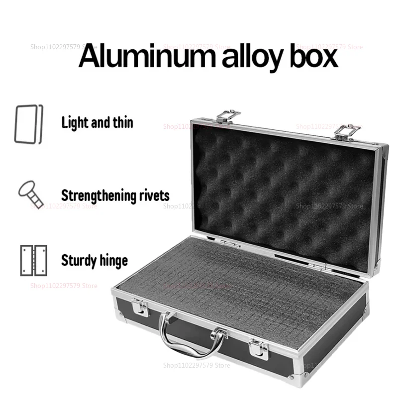 صندوق أدوات محمول من الألومنيوم مع بطانة إسفنجية وحقيبة تخزين محمولة مقاومة للصدمات للأدوات مقاس 30 × 17 × 8 سم