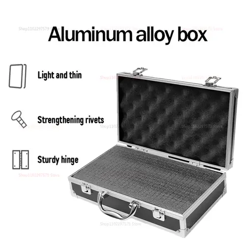 스폰지 라이닝이 있는 휴대용 알루미늄 도구 상자 도구용 충격 방지 휴대용 보관 케이스 30x17x8cm