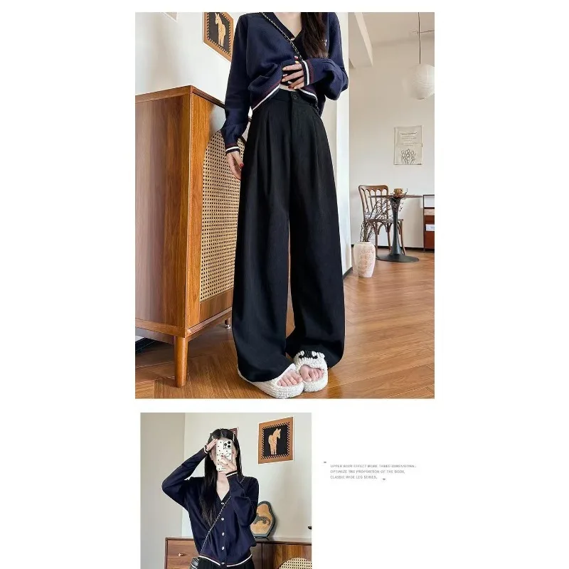 Cord Damen Herbst Winter Neue High-Waist Slim Loose Anzughose