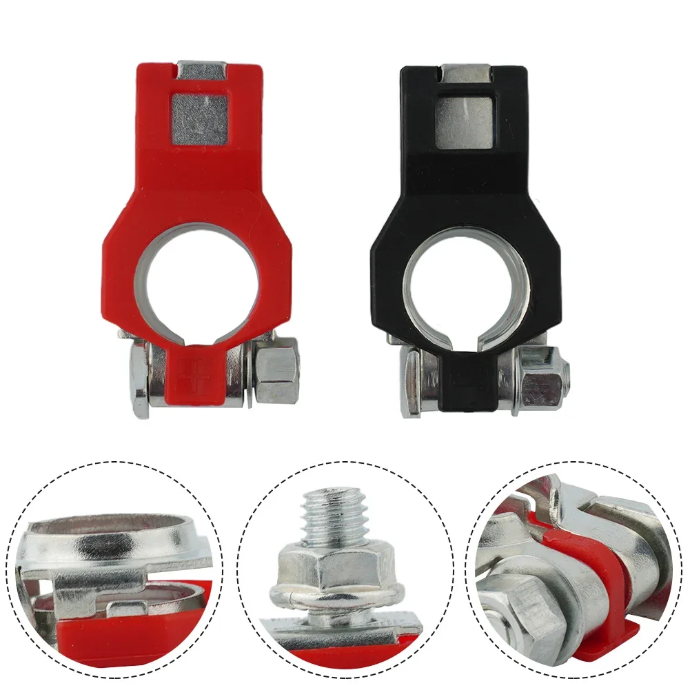 2PCS Automotive Battery Terminal Clamps Compatible With For Car For Caravan Boat 12V 24V Battery Positive Negative Terminals