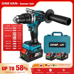 ONEVAN 13MM 650N.M Brushless Electric Impact Drill 20+3 Torque Electric Hammer Drill Power Tool For Makita 18V Battery Pin