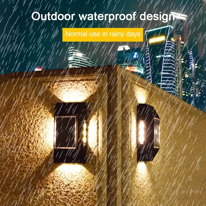 1/3pcs 12 LED Solar Wall Lamp Outdoor Waterproof Four Sides Glowing Light Staircase Villa Balcony Lighting Solar Wall Lights image 2