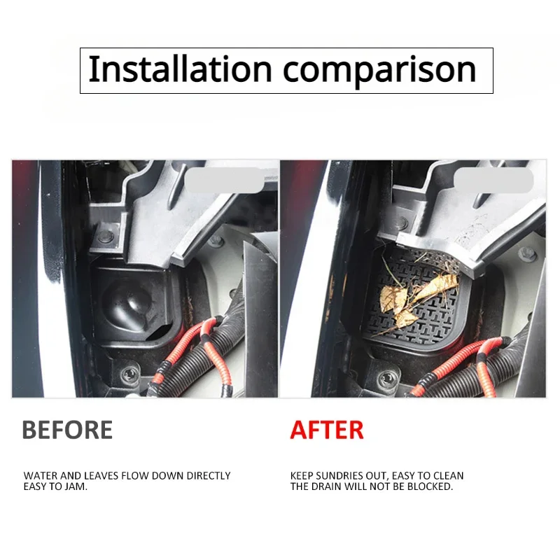 Debris Filter for Tesla Model Y Front Trunk Water Guide Channel Protective Net Cover Debris Leak Filter Groove Anti Clogging