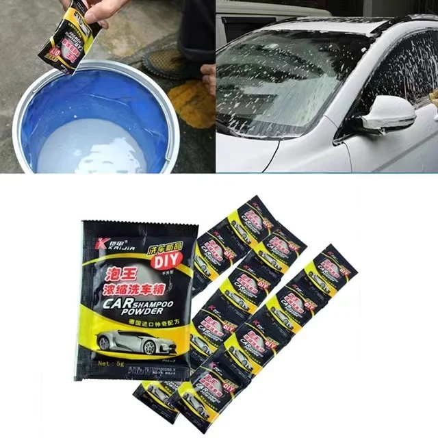 1/5/10PCS Car Wash Powder Car Cleaning Shampoo Multifunctional Cleaning Tools Car Polish Coating Wax Soap Powder Windshield Wash