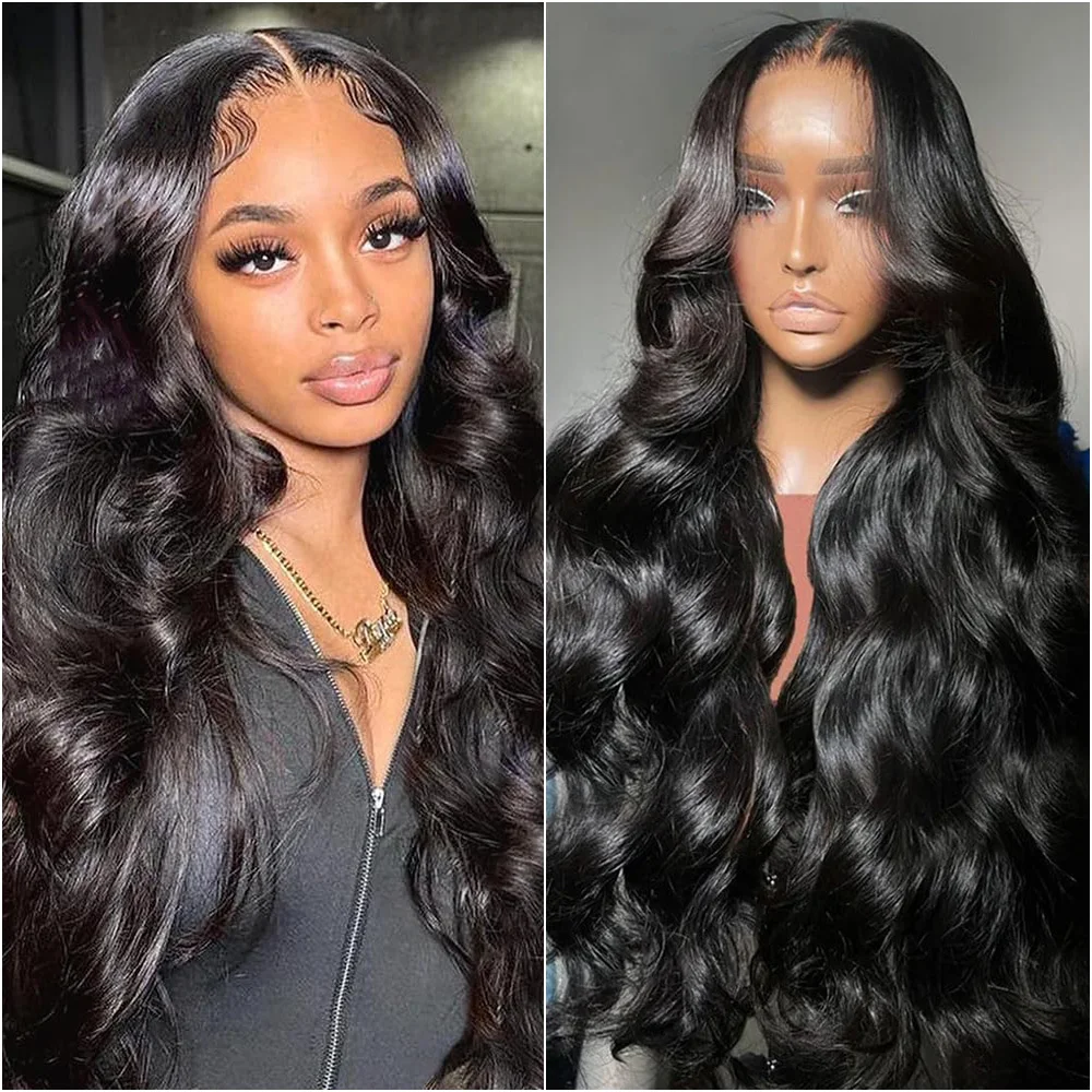 13x6 HD Прозрачный кружевной бразильский передний парик 200% Плотность 5x5 360 Натуральные объемные волны Кружевные фронтальные парики из человеческих волос для чернокожих женщин