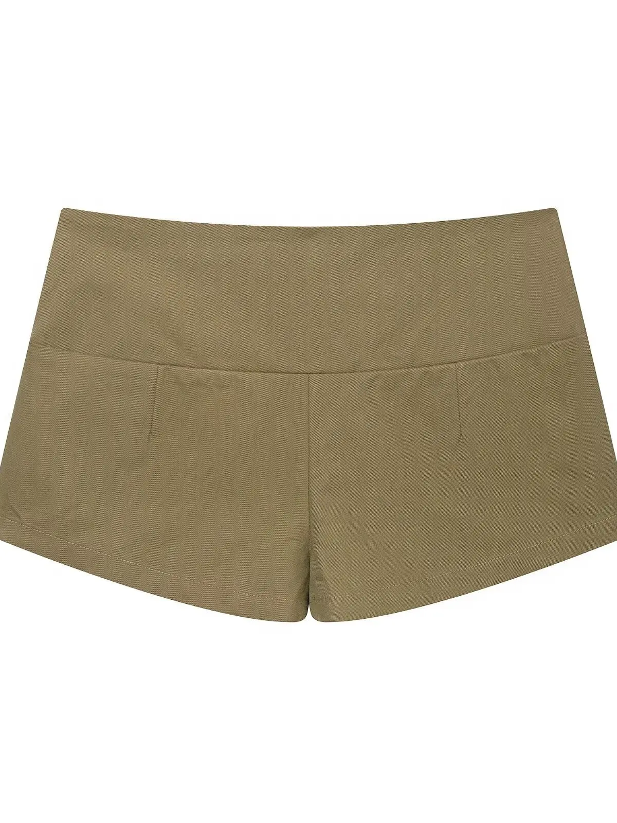 Cool Style Metal Button Decor Low Waist Shorts Women's Casual Pants Lengthening Legs Effect Versatile Straight Leg Summer Fas...