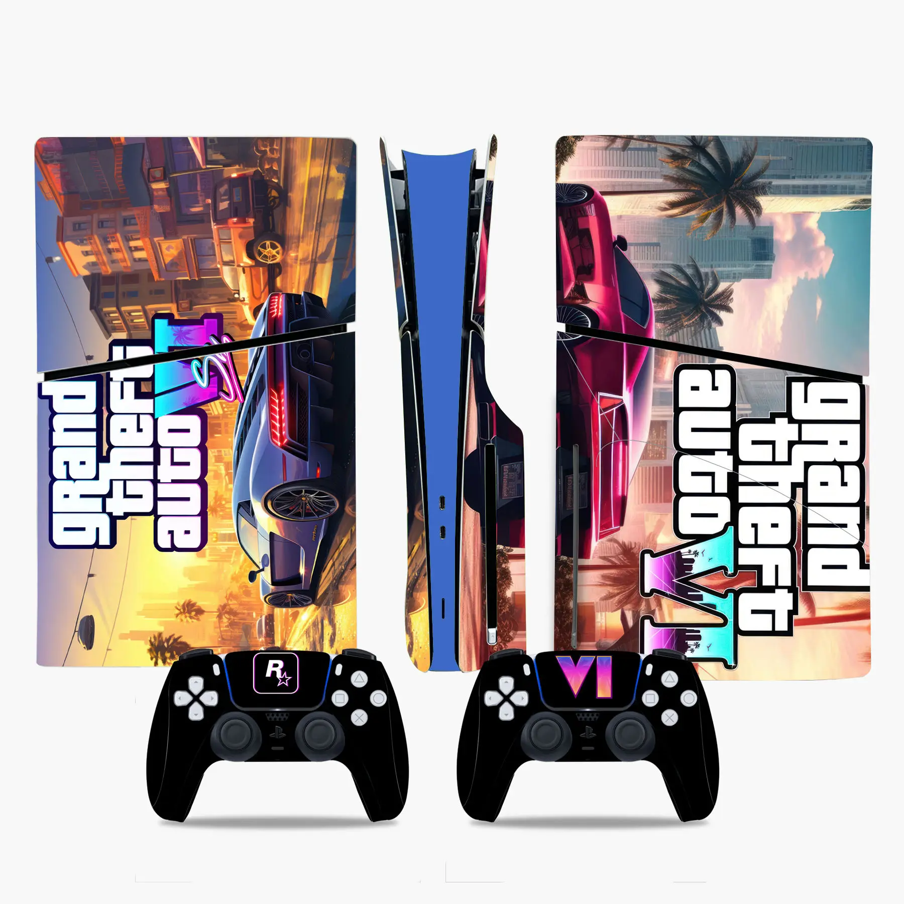 Grand Theft Auto GTA 6 PS5 Slim Disc Skin Sticker Decal Cover for Console and 2 Controllers New PS5 Slim disk Skin Vinyl