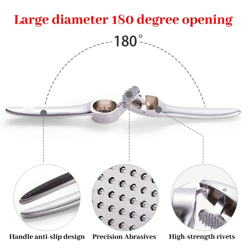 

Garlic Press Crusher Zinc Alloy Garlic Peeling Squeezer Garlic Presser New