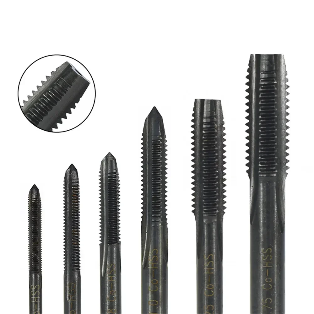 

Thread Tap Set 6 Pcs M3 M4 M5 M6 M8 M10 Nitride Coated Spiral / Straight Drill ping Tools Metric