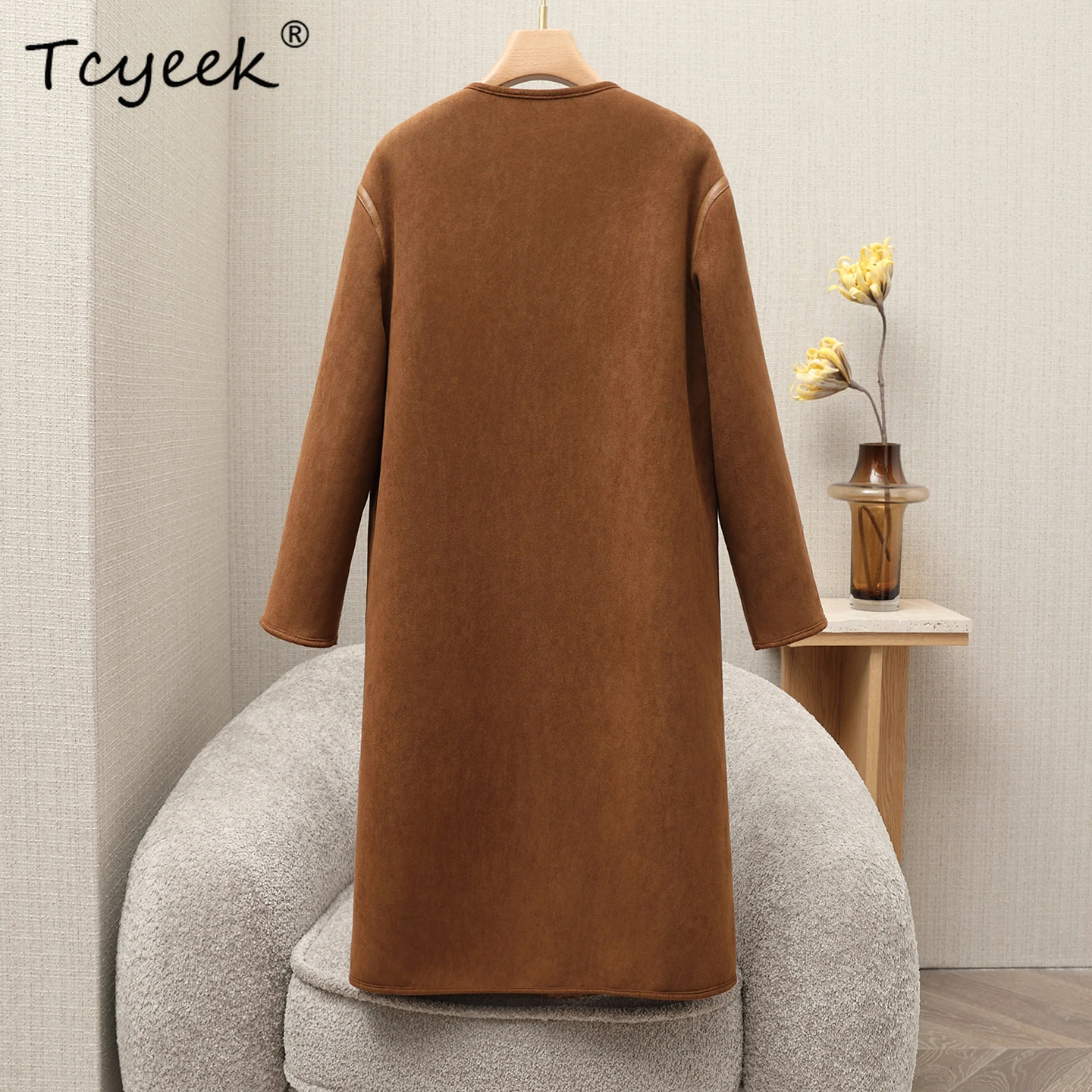 เสื้อแจ็คเก็ตขนแกะแท้ 100% สำหรับผู้หญิง เสื้อผ้าแฟชั่นฤดูหนาว เสื้อโค้ทขนแกะ ขนแกะแท้ ใหม่ล่าสุด เสื้อโค้ทความยาวปานกลาง