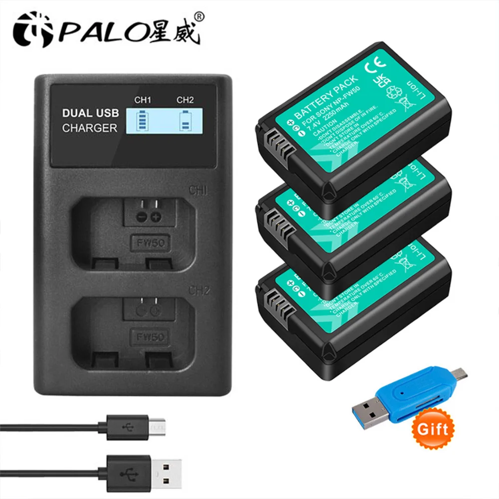 

2250mAh NP-FW50 NP FW50 Battery for Sony Alpha a6500 a6300 a6000 a5000 a3000 NEX-3 A7 A7II A7RII A7SII A7S A7S2 A7R A7R ZV E10