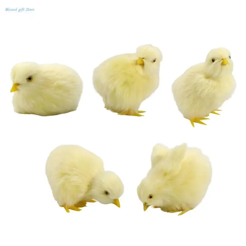 Realistic Plush Chicken Stuffed Animals Toy Model Figure Easter Gift Stuffer