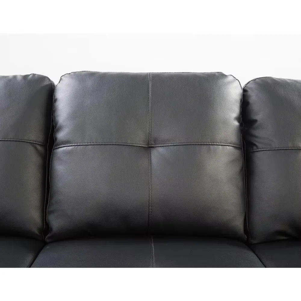 Transitional PU modular sofa in faux leather with lifting storage ottoman, 99 L X 67 W in X 32 H in for the living room