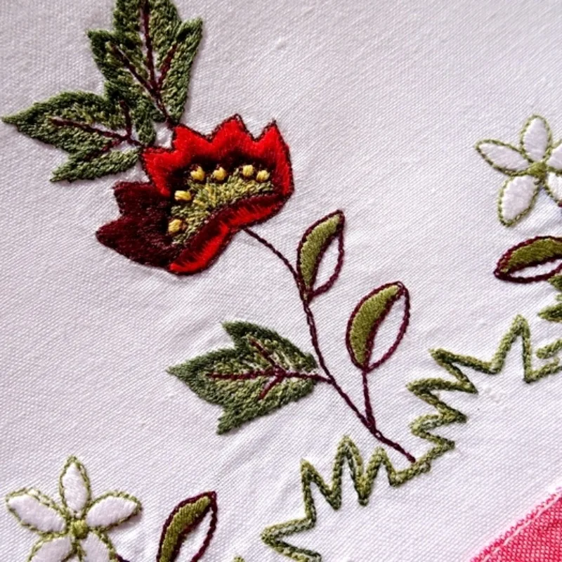 2PCS American Country Style Pure Cotton Embroidered Placemat Decorative Cover 27X40CM 32X45CM Pure Cotton Handkerchief