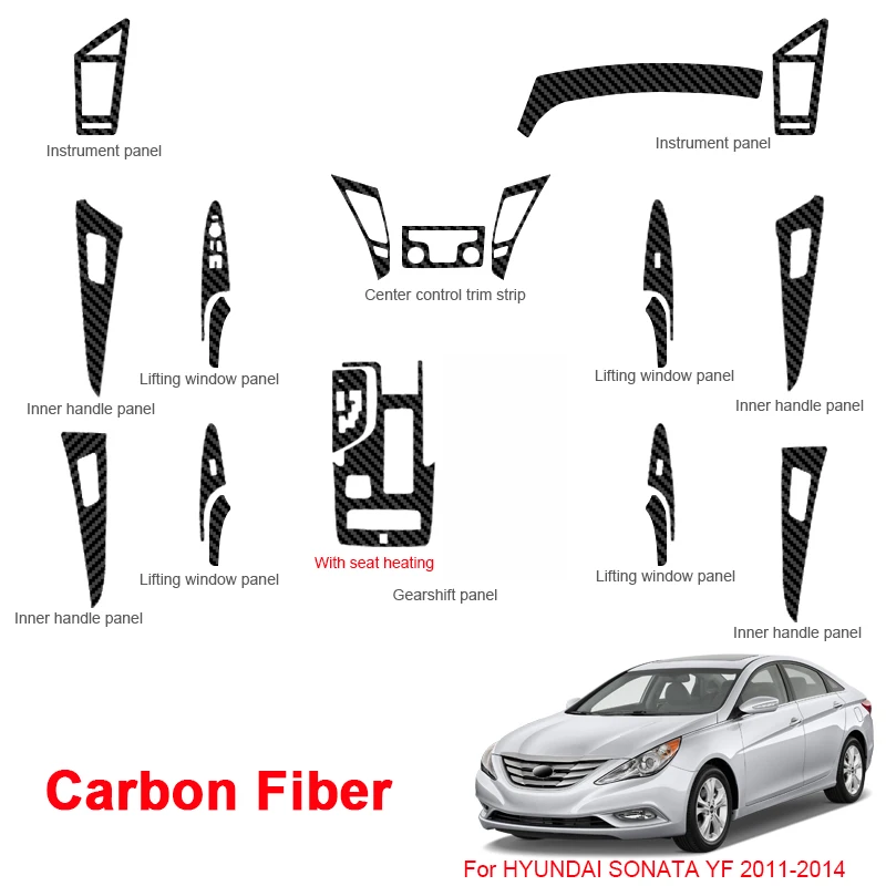 

For Hyundai Sonata YF LF 2011-2017 Car Interior Sticker Lifting Window Panel Decal Gear Box Dashboard Film Internal Accessory