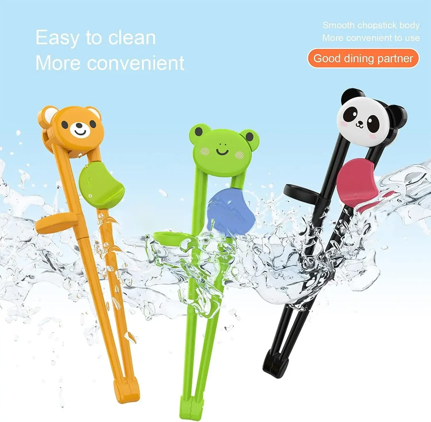 Cartoon Animal Chopsticks For Children Cute Bear Panda Elementary Learning Chopstick Baby Kids Training Tableware Food Sticks