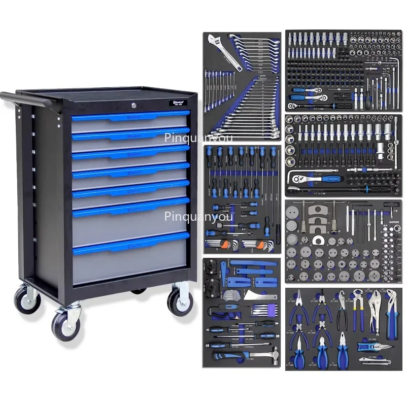 

Auto Repair Tool Set for Small Vehicle 7-Layer Drawer-Type Tool Cart Multi-Functional Car Maintenance Workshop