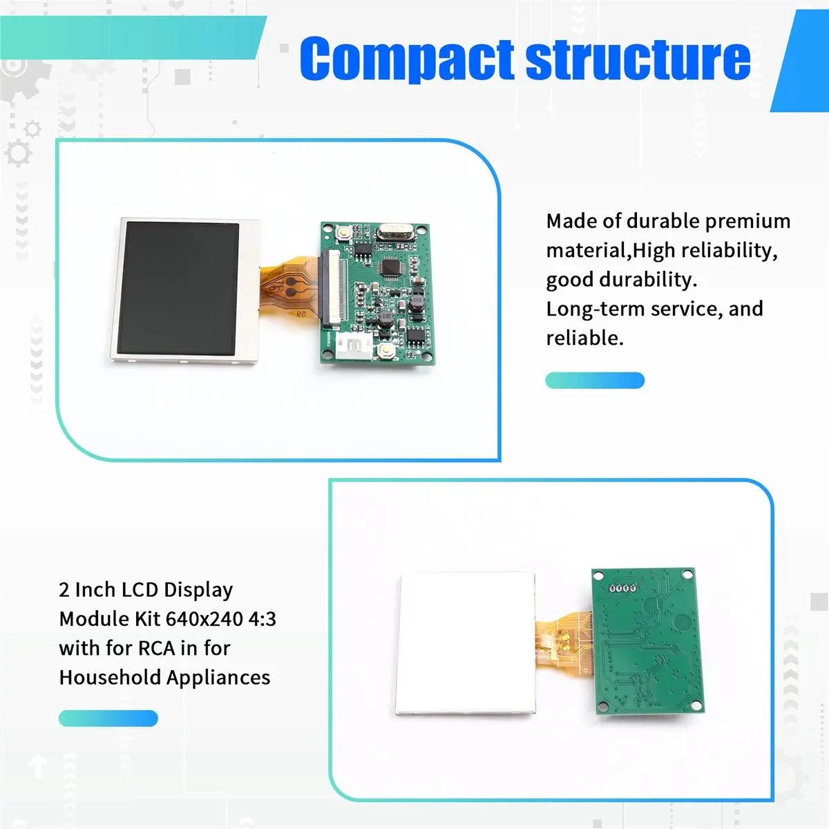 

(A30I) 2 Inch LCD Display Module Kit 640x240 4:3 with for RCA in for Household Appliances