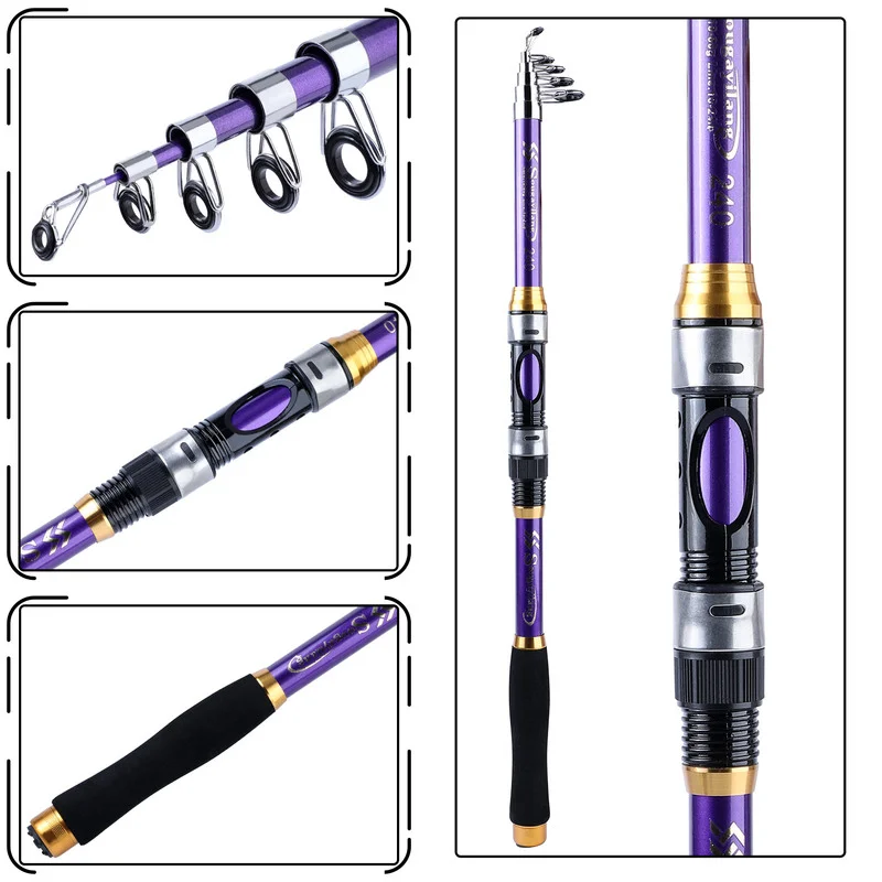 Sougayilang 4 Colors Telescopic Fishing Rod 1.8m-3.3m Glass Fiber EVA Handle Carp Spinning Rod Fishing Pole Fishing Weight 5kg - view 2