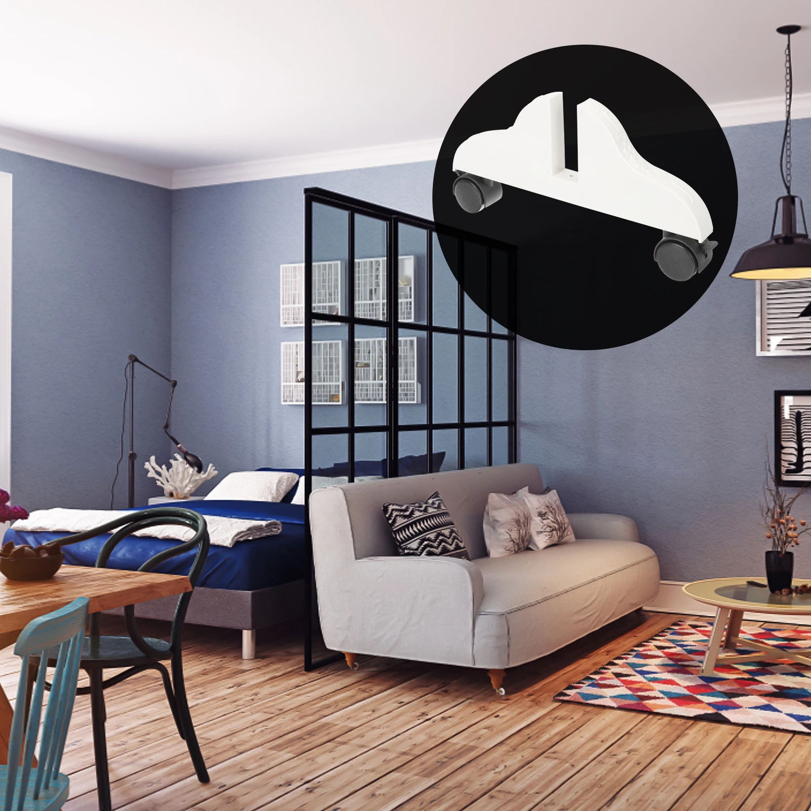 

Stable Stand Wheel Thickened Feet Room Divider Household Bracket Wear-Resistant Plastic Support Privacy Screen Holder Home