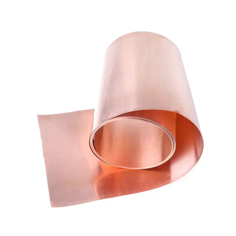 1m High Purity Cu T2 Red Copper Sheet Foil Strip Belt Coil with Thickness 0.1-1mm and Width 10-300mm