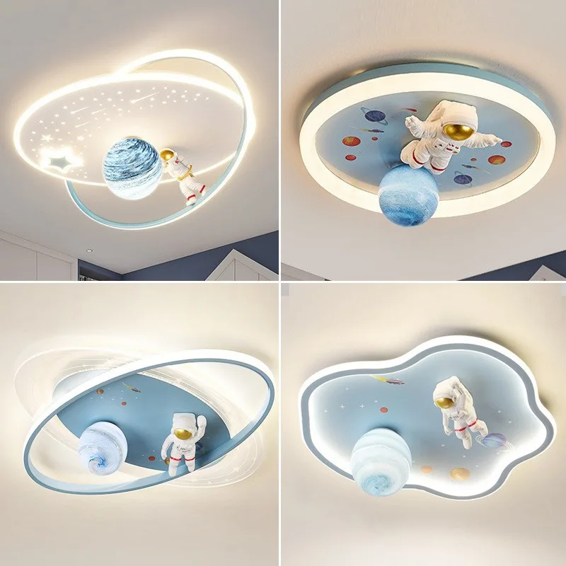 

Nordic Children's Room Led Ceiling Light Simple Modern Home Decor Cartoon Moon Astronaut Girl Boy Bedroom Lighting Furniture