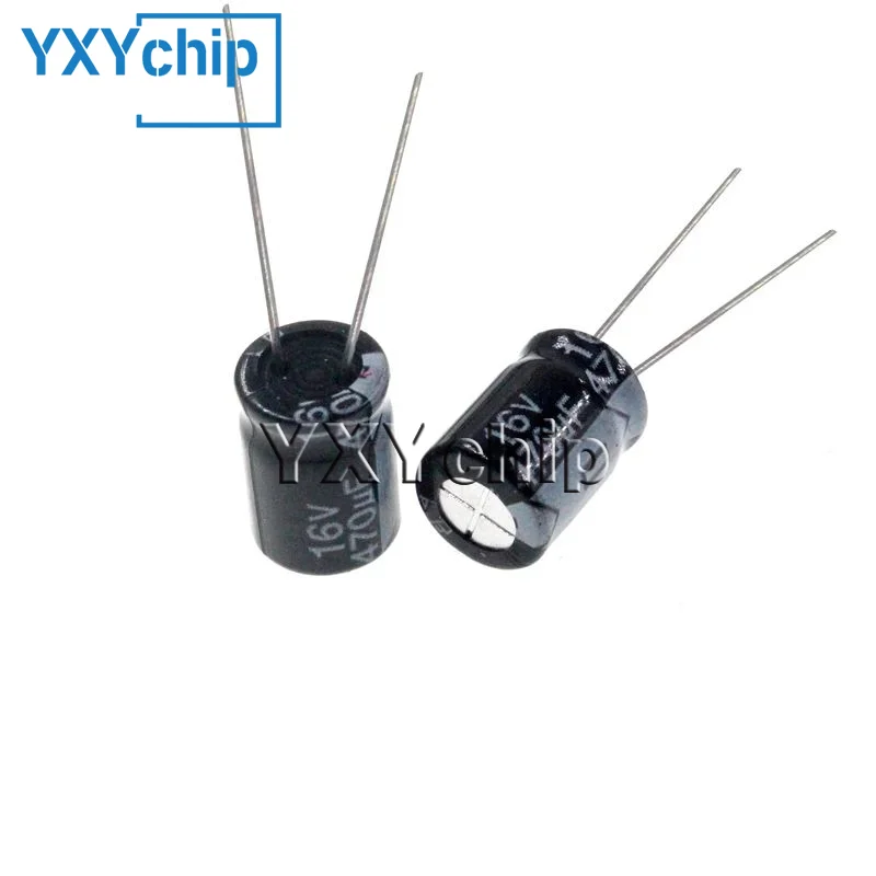 50pcs 470uF 16V 470MFD 16Volt 8*7mm Aluminum Electrolytic Capacitor Radial 470mf16v 470uf16v 16v470mf 16v470uf