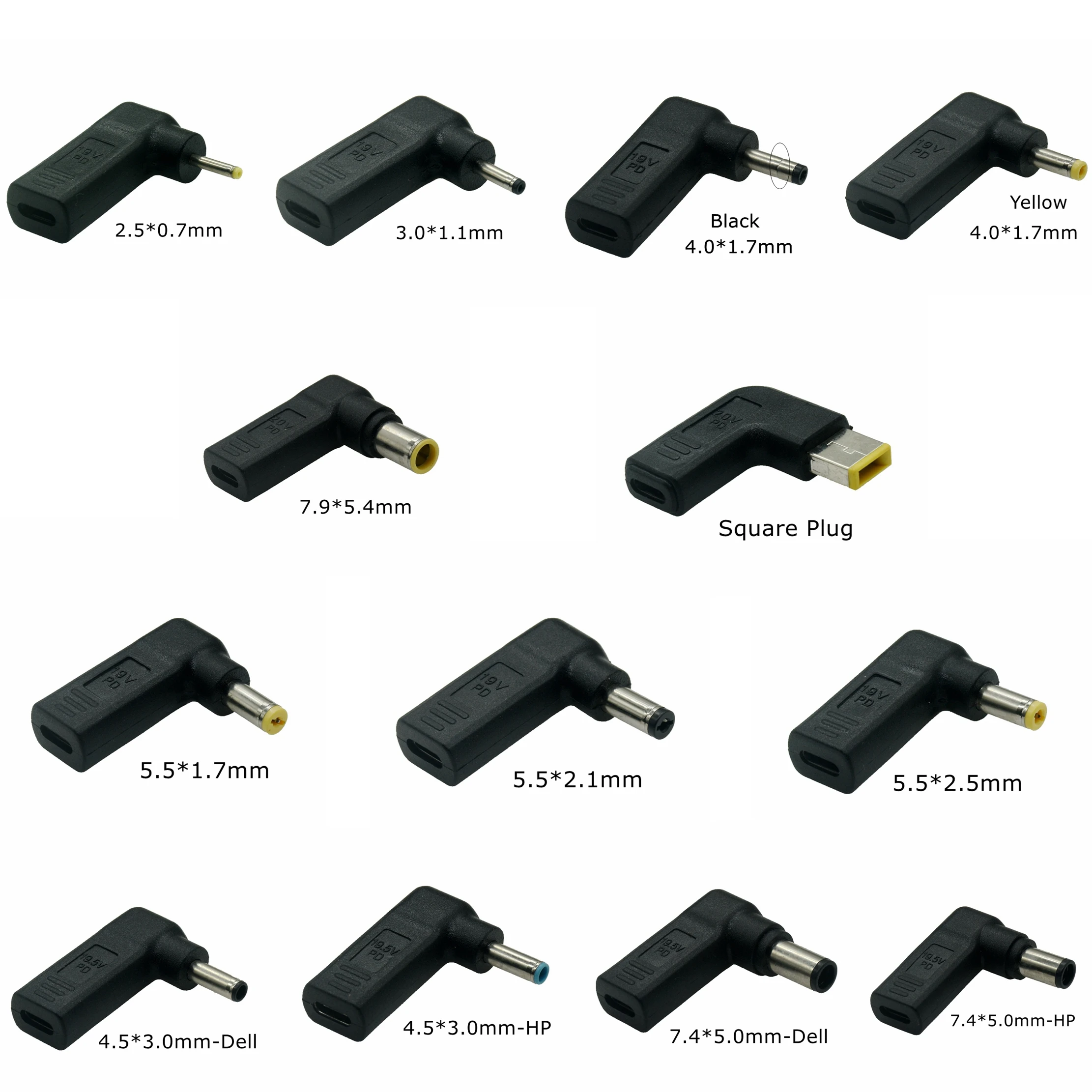 Convertitore spina adattatore PD Spoof USB tipo C femmina a 7.4X5.0mm 4.5X3.0mm 5.5X2.5mm connettore Jack di uscita cc per Laptop maschio