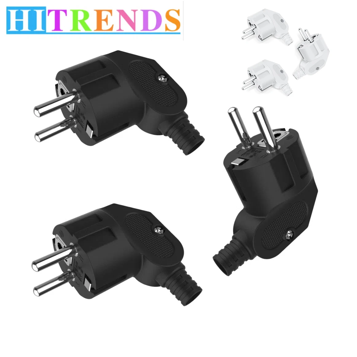 2/3/4/6pcs EU plug Replaceable wiring Male plug 4.8mm rechargeable power expansion cable Socket Connector 250V 16A