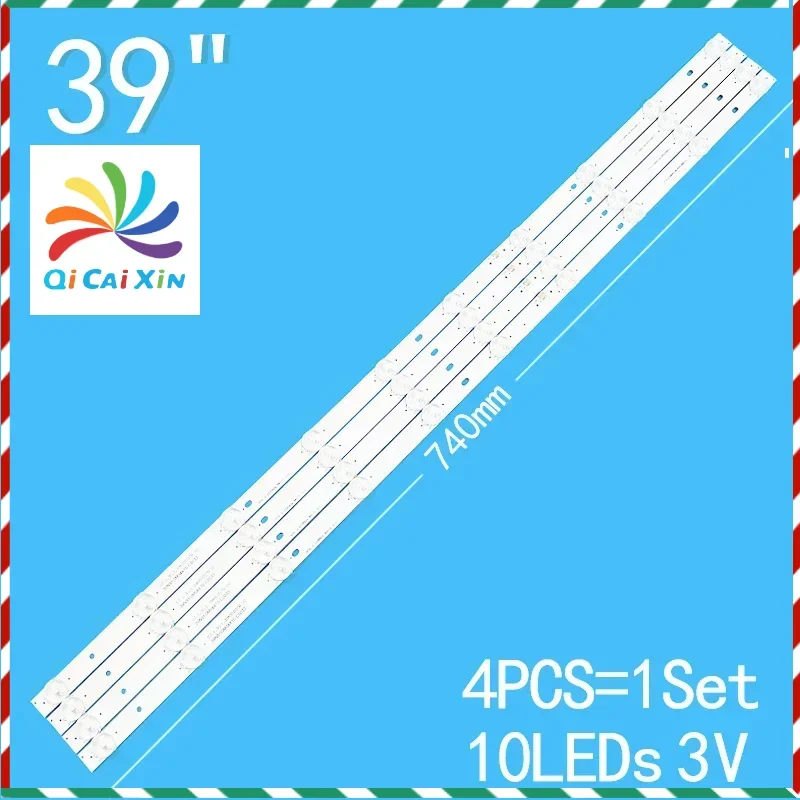 

4pcs=1set10LEDs 3V 740mm 39-inch LCDTV for Philco PH39N91DSG ph39n91dsgw Ph39n91 39N91 39N91GM04X10-C0033 CJ 1.30.139N91007R V0