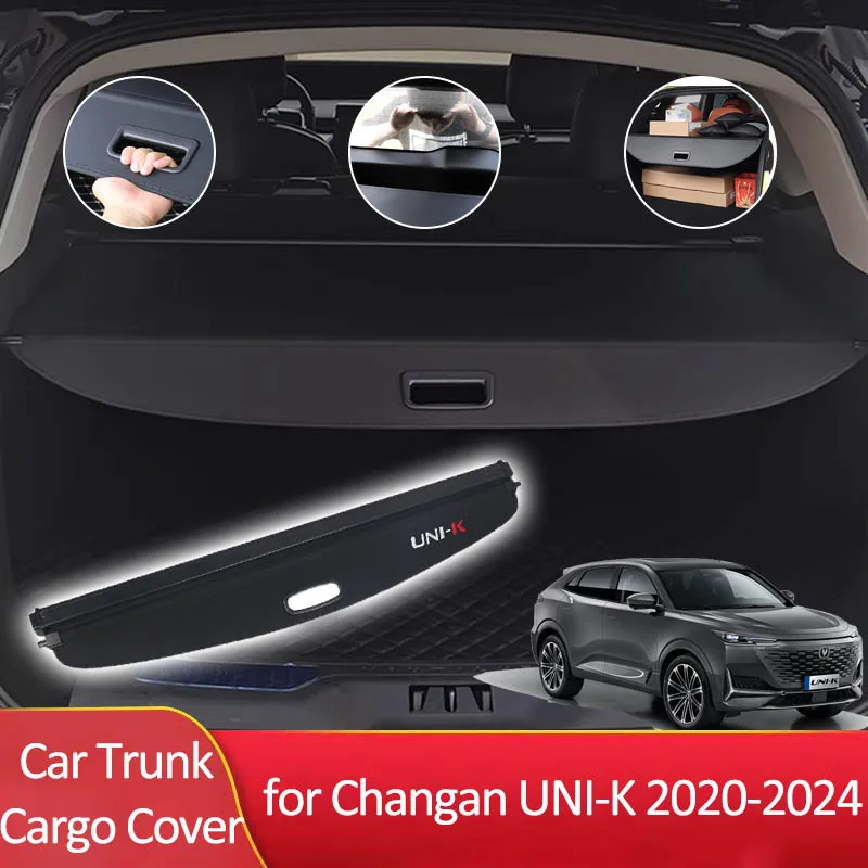 Car Trunk Cargo Cover for Changan UNI-K UNI K UNIK 2024 2023 2022 2021 2020 Auto Accessories Luggage Rear Curtain Tray Anti-peep