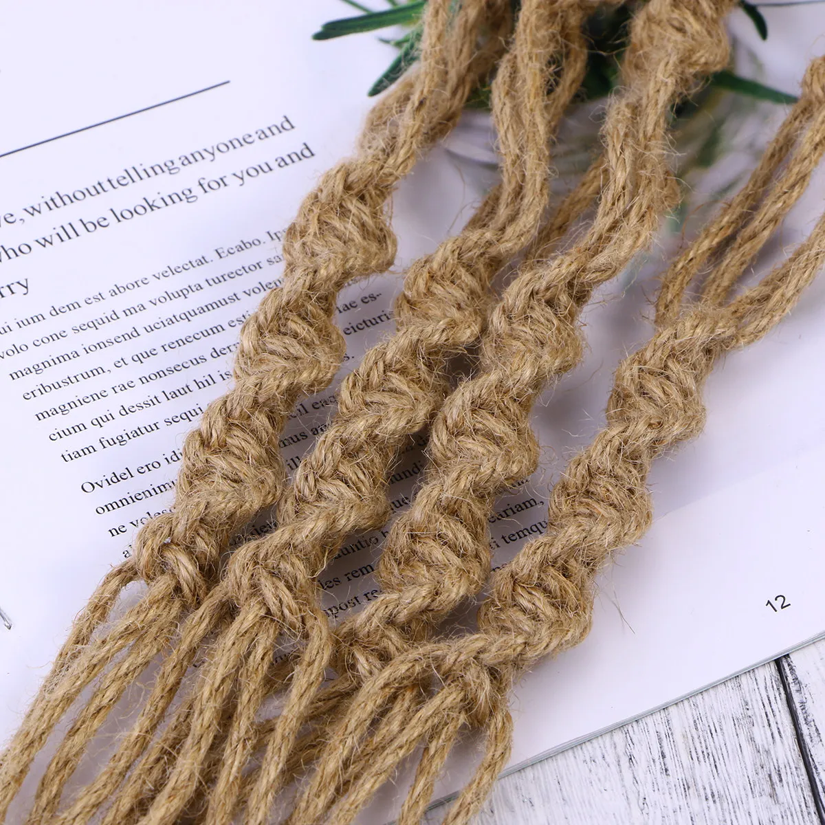 Cotton Rope Macrame Plant Hanger Hanging Planter Indoor Outdoor Wall Decor for Round Square Pots Deck Patio Kitchen Living Room