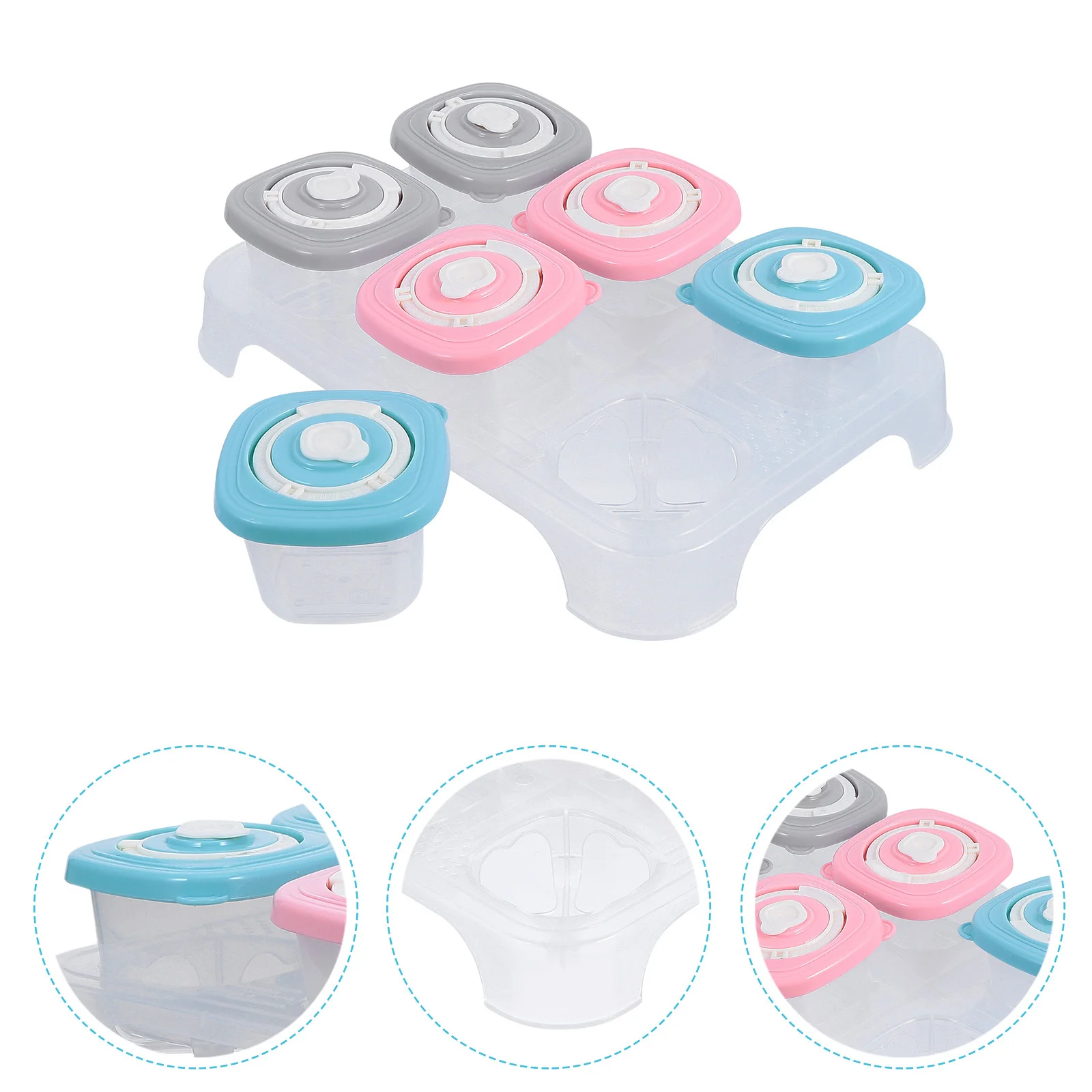 

6 шт., набор коробок для детского питания, Pp Tpe, силиконовые безопасные контейнеры для хранения детского питания, закусок, сухого молока, этикетки с датой, органайзер для путешествий