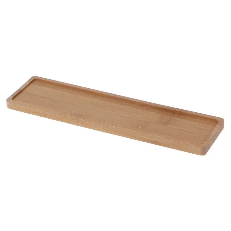 Rectangle Shape Bamboo Wood Saucer, Plant Tray, Mini Flower Pot Stand, Favor