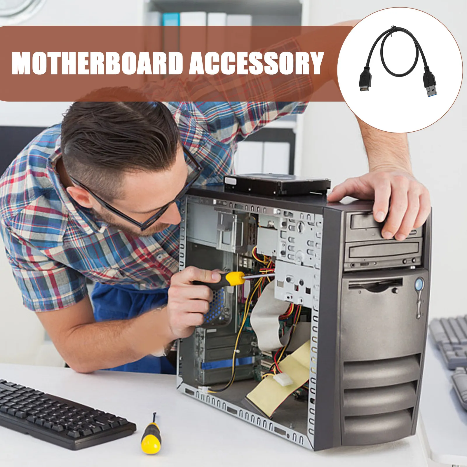 

USB to USB A 3.0 Extension Cable for Computer Internal Use 5Gbps Speed Stable Connection Printer Camera Hdd Desktop